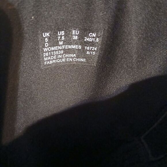 Clarks Black Leather Tall Riding Boots Stretch Panel Women's Size 7.5 Block Heel - Picture 6 of 6